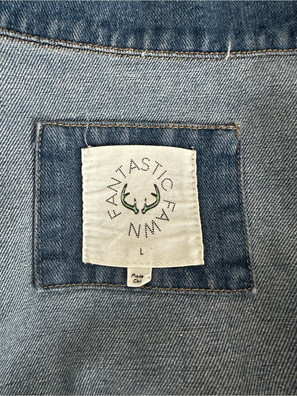 Fantastic Fawn Light Blue Denim Jacket with Crochet Sleeves - Picture 4 of 4